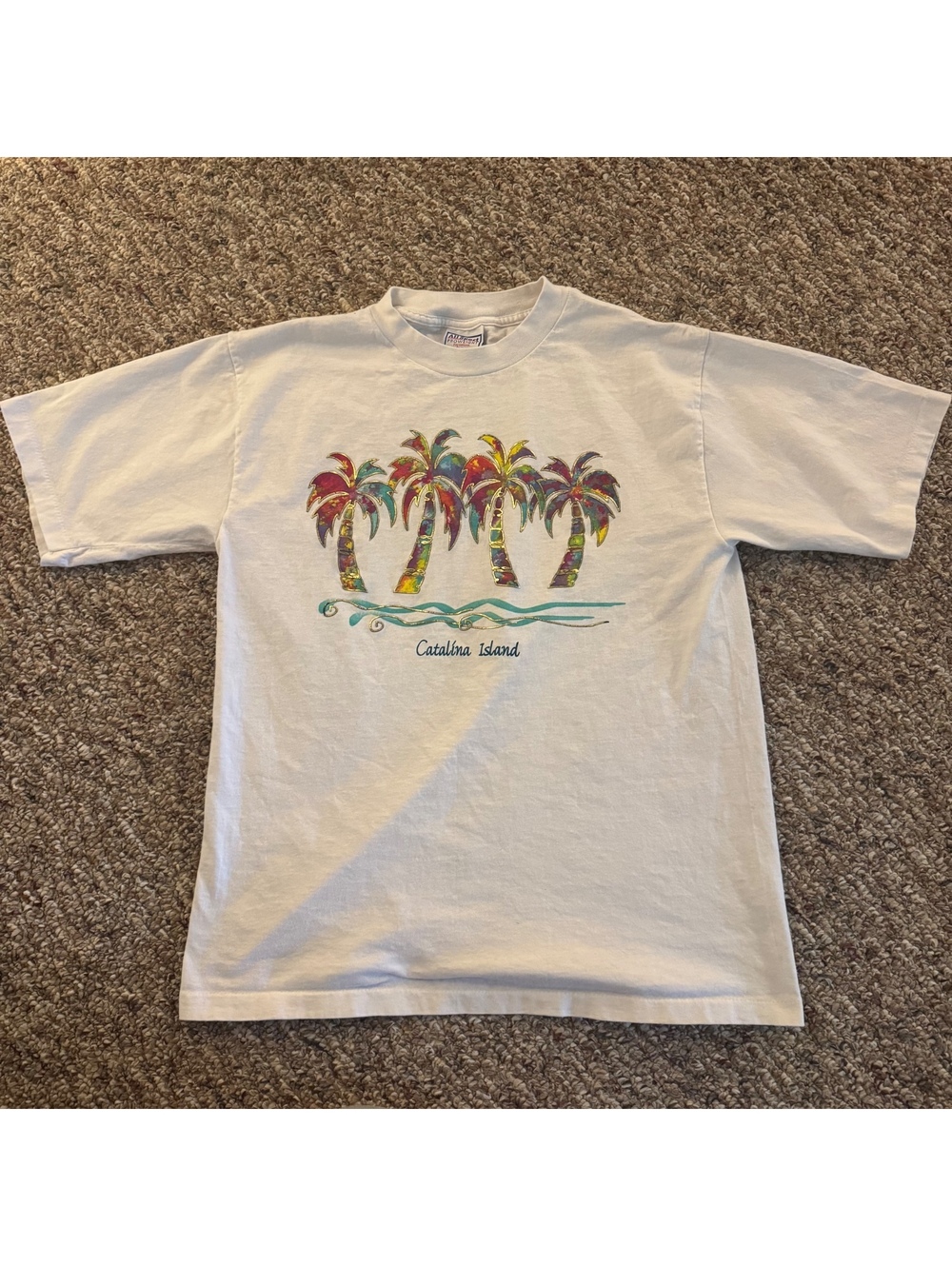 Vintage Catalina Island Single Stitch All Sport Graphic T-Shirt White Size Large